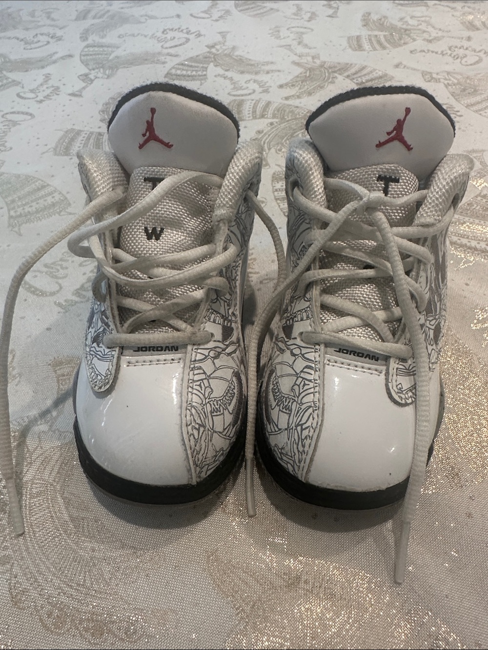 Jordan Kids' White Sneakers with Red Jumpman